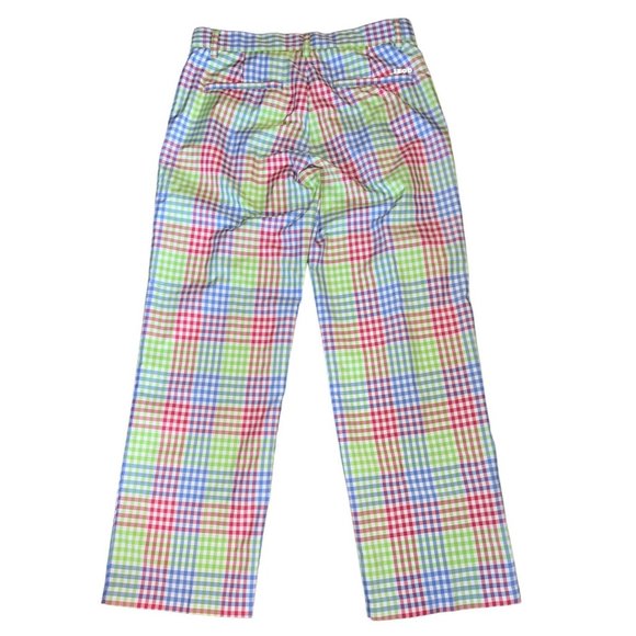 Izod Gingham Blue, Pink, Green Golf Pants Men Size 30/29 - Picture 3 of 7